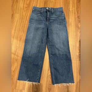 Madewell high waist slim wide leg crop jeans cut off women’s size 31